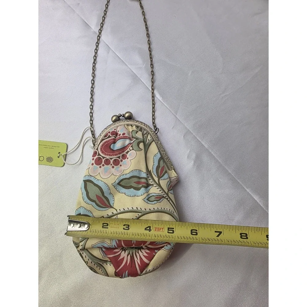 Amy Butler Pretty Lady Mini Crossbody Bag Purse Yellow Floral Chain KissLock NWT